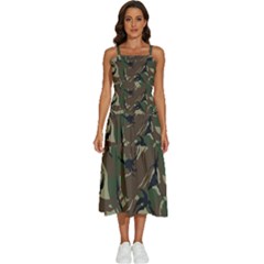 Camouflage Pattern Fabric Sleeveless Shoulder Straps Boho Dress by Bedest