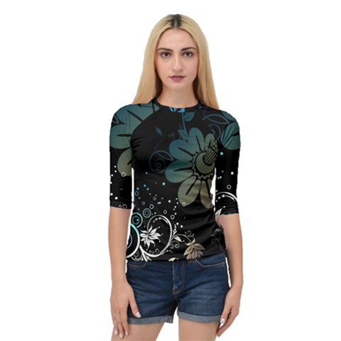 Flower Abstract Desenho Quarter Sleeve Raglan T-shirt by Bedest