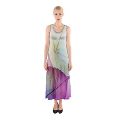 Leaf Desenho Micro Sleeveless Maxi Dress by Bedest