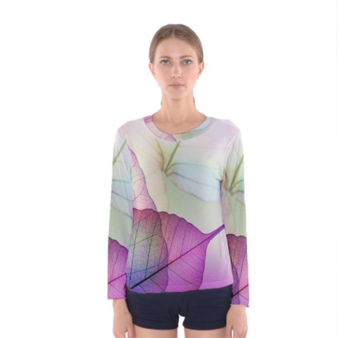 Leaf Desenho Micro Women s Long Sleeve T-shirt by Bedest