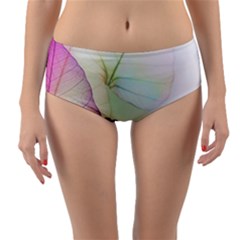 Leaf Desenho Micro Reversible Mid-waist Bikini Bottoms by Bedest