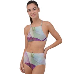 Leaf Desenho Micro Halter Tankini Set by Bedest