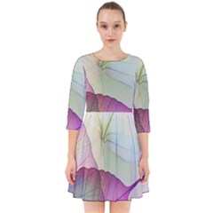 Leaf Desenho Micro Smock Dress by Bedest