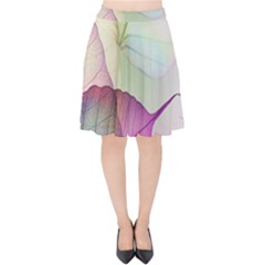 Leaf Desenho Micro Velvet High Waist Skirt by Bedest