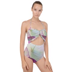 Leaf Desenho Micro Scallop Top Cut Out Swimsuit by Bedest