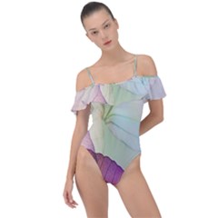 Leaf Desenho Micro Frill Detail One Piece Swimsuit by Bedest