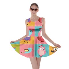 Owls Pattern Abstract Art Desenho Vector Cartoon Skater Dress by Bedest