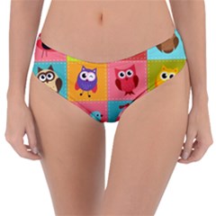 Owls Pattern Abstract Art Desenho Vector Cartoon Reversible Classic Bikini Bottoms by Bedest