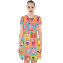 Owls Pattern Abstract Art Desenho Vector Cartoon Adorable In Chiffon Dress by Bedest