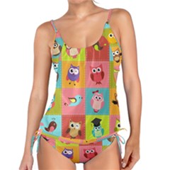 Owls Pattern Abstract Art Desenho Vector Cartoon Tankini Set by Bedest