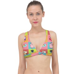 Owls Pattern Abstract Art Desenho Vector Cartoon Classic Banded Bikini Top by Bedest