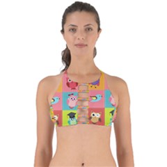 Owls Pattern Abstract Art Desenho Vector Cartoon Perfectly Cut Out Bikini Top by Bedest