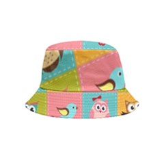 Owls Pattern Abstract Art Desenho Vector Cartoon Inside Out Bucket Hat (kids) by Bedest