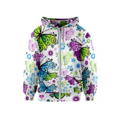 Butterflies Abstract Background Colorful Desenho Vector Kids  Zipper Hoodie by Bedest