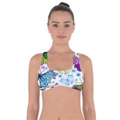 Butterflies Abstract Background Colorful Desenho Vector Got No Strings Sports Bra by Bedest