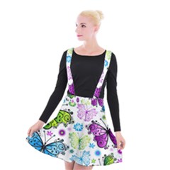 Butterflies Abstract Background Colorful Desenho Vector Suspender Skater Skirt by Bedest