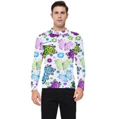 Butterflies Abstract Background Colorful Desenho Vector Men s Long Sleeve Rash Guard by Bedest