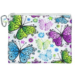 Butterflies Abstract Background Colorful Desenho Vector Canvas Cosmetic Bag (xxl) by Bedest