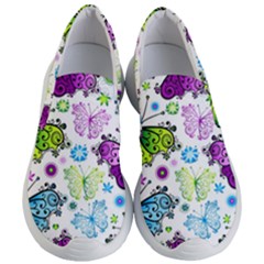 Butterflies Abstract Background Colorful Desenho Vector Women s Lightweight Slip Ons by Bedest