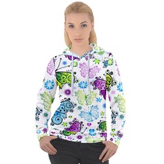 Butterflies Abstract Background Colorful Desenho Vector Women s Overhead Hoodie by Bedest