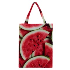 Watermelon Fruit Green Red Classic Tote Bag by Bedest