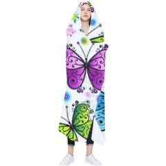 Butterflies Abstract Background Colorful Desenho Vector Wearable Blanket by Bedest