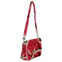 Watermelon Fruit Green Red Shoulder Bag with Back Zipper View1