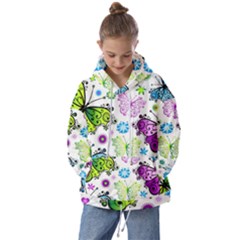 Butterflies Abstract Background Colorful Desenho Vector Kids  Oversized Hoodie by Bedest