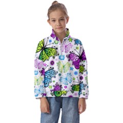 Butterflies Abstract Background Colorful Desenho Vector Kids  Half Zip Hoodie by Bedest