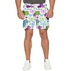 Butterflies Abstract Background Colorful Desenho Vector Men s Runner Shorts by Bedest