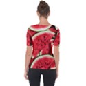 Watermelon Fruit Green Red Shoulder Cut Out Short Sleeve Top View2