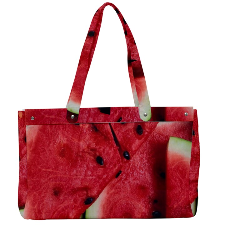 Watermelon Fruit Green Red Canvas Work Bag