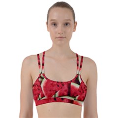 Watermelon Fruit Green Red Line Them Up Sports Bra by Bedest