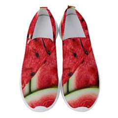 Watermelon Fruit Green Red Women s Slip On Sneakers by Bedest