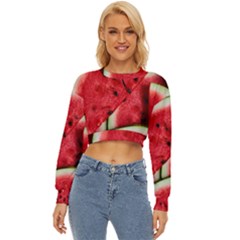 Watermelon Fruit Green Red Lightweight Long Sleeve Sweatshirt by Bedest