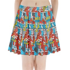 Just Do It Pattern Pleated Mini Skirt