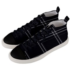 Black & White Men s Mid-top Canvas Sneakers