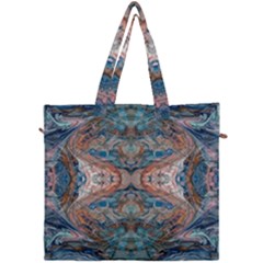 Blue Arabesque Canvas Travel Bag by kaleidomarblingart