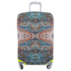 Blue Arabesque Luggage Cover (medium) by kaleidomarblingart