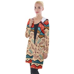 Ethnic-tribal-pattern-background Hooded Pocket Cardigan