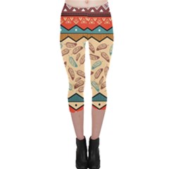 Ethnic-tribal-pattern-background Capri Leggings 