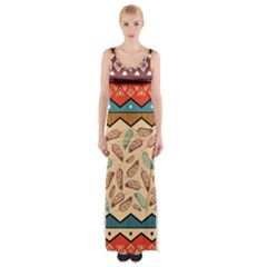 Ethnic-tribal-pattern-background Thigh Split Maxi Dress