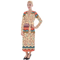 Ethnic-tribal-pattern-background Velvet Maxi Wrap Dress