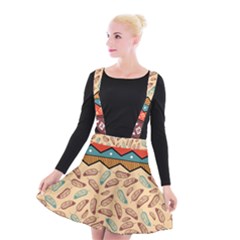 Ethnic-tribal-pattern-background Suspender Skater Skirt