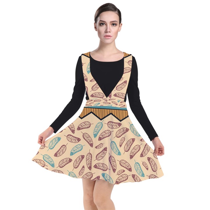 Ethnic-tribal-pattern-background Plunge Pinafore Dress