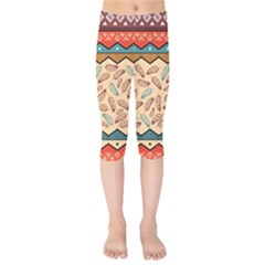 Ethnic-tribal-pattern-background Kids  Capri Leggings  by Apen