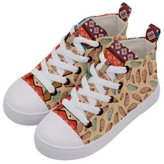 Ethnic-tribal-pattern-background Kids  Mid-top Canvas Sneakers