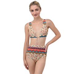 Ethnic-tribal-pattern-background Tied Up Two Piece Swimsuit by Apen