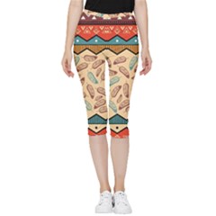 Ethnic-tribal-pattern-background Inside Out Lightweight Velour Capri Leggings 