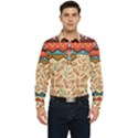 Ethnic-tribal-pattern-background Men s Long Sleeve Pocket Shirt  View1